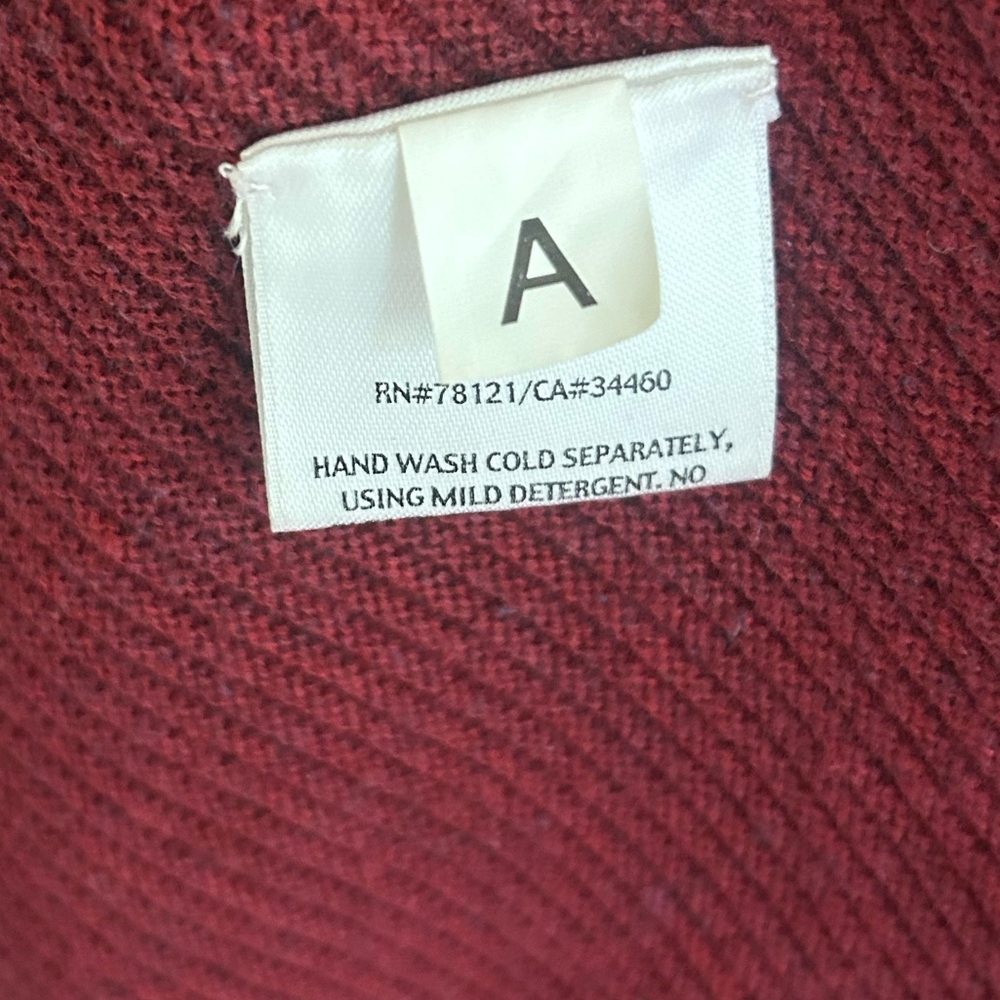 EILEEN FISHER Burgundy Cotton Linen Rib Knit Open Cardigan Relaxed Comfort Small - Picture 9 of 11